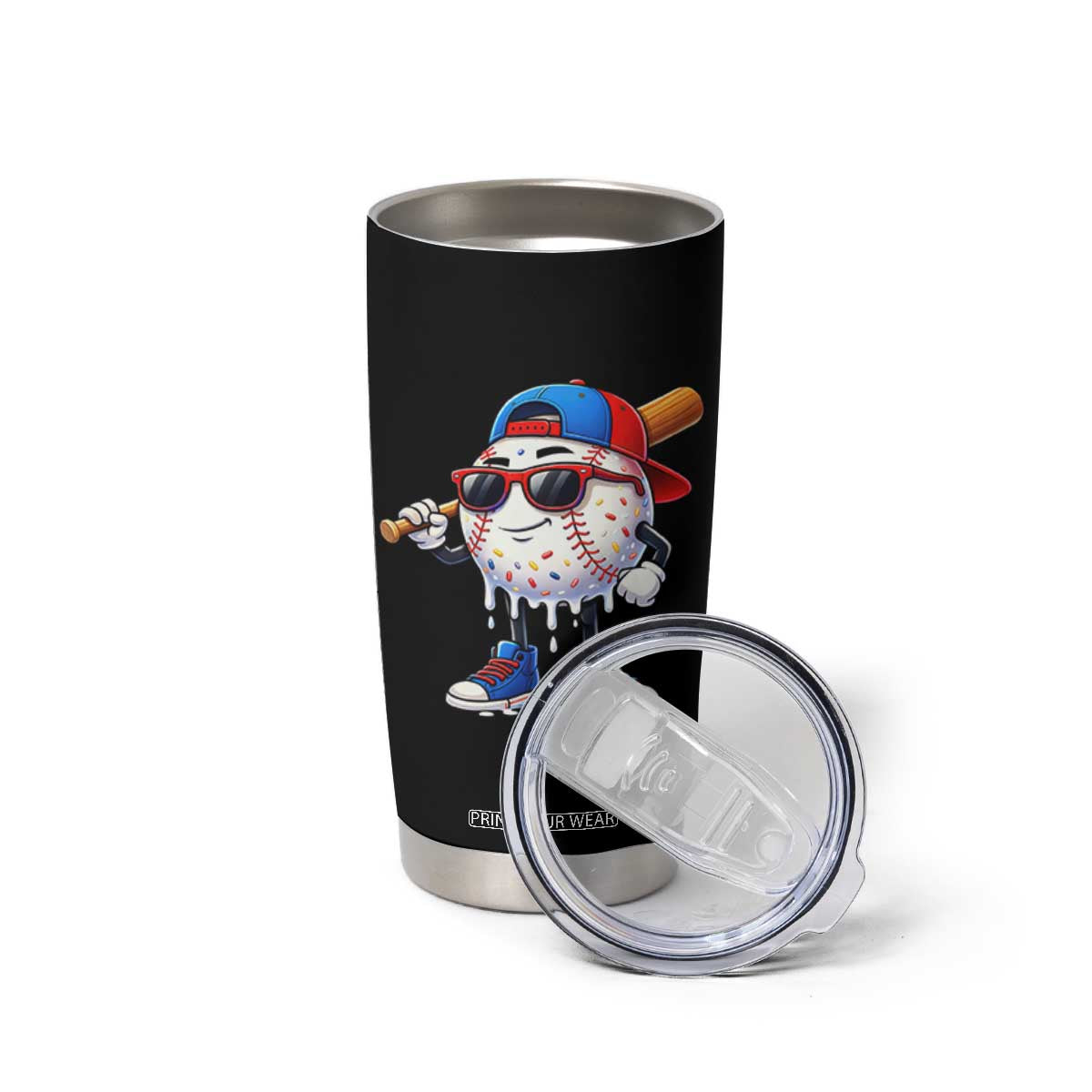 Baseball Drip Ice Cream Tumbler Cup Youth Drip Baseball Boys Kid Red White And Blue TS10 Print Your Wear