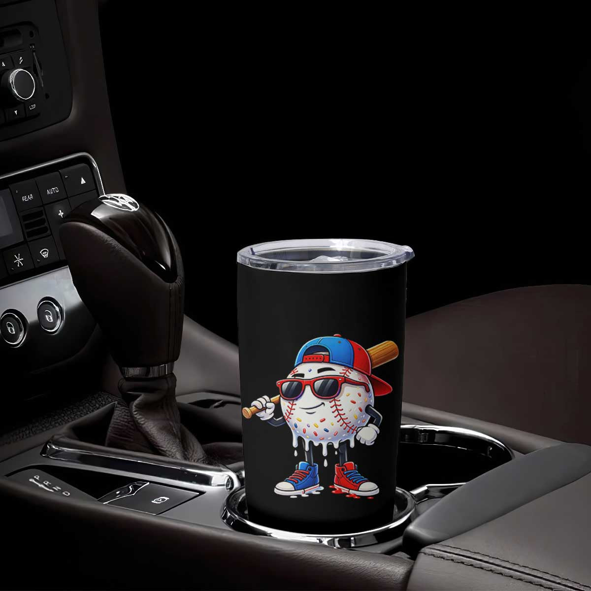 Baseball Drip Ice Cream Tumbler Cup Youth Drip Baseball Boys Kid Red White And Blue TS10 Print Your Wear