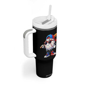 Baseball Drip Ice Cream Tumbler With Handle Youth Drip Baseball Boys Kid Red White And Blue TS10 Print Your Wear