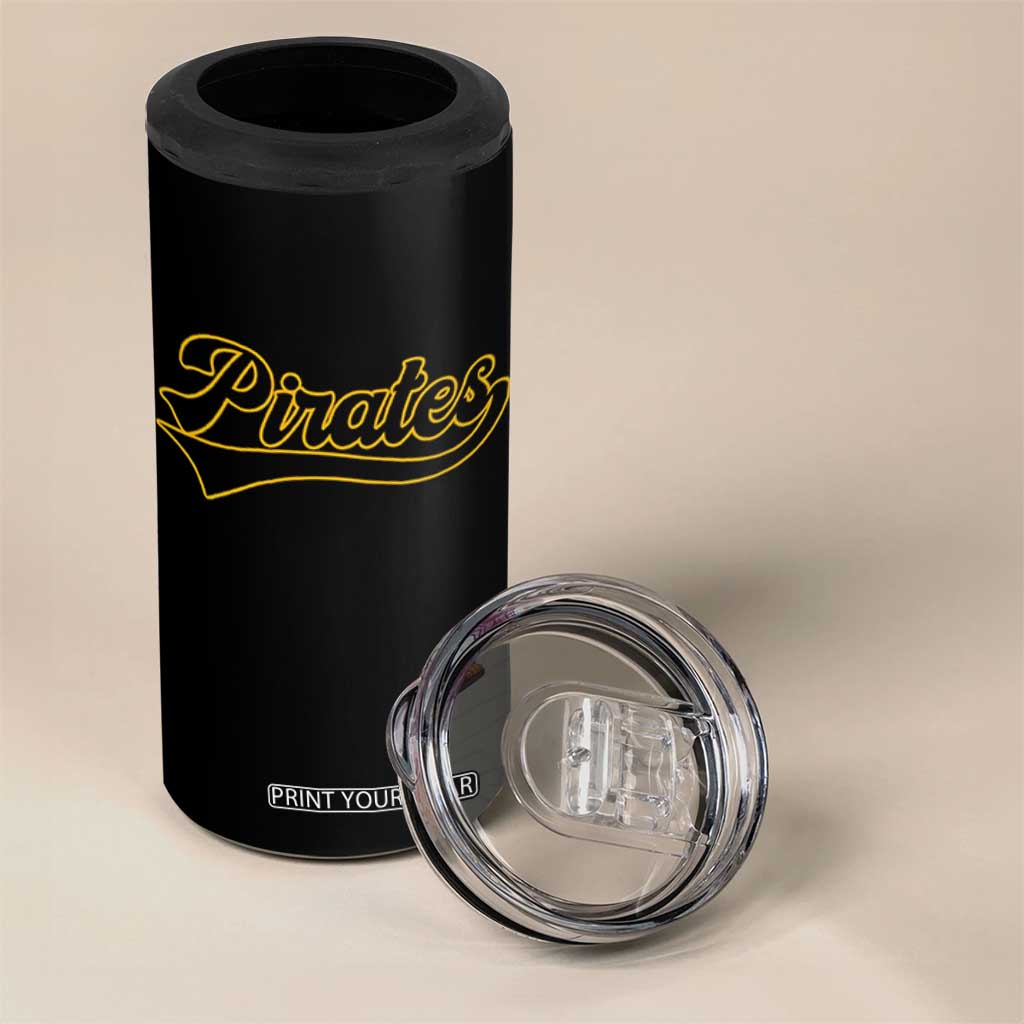 Vintage Pirates 4 in 1 Can Cooler Tumbler Varsity Script Retro Sports Jersey Style Baseball Fans TS10 Print Your Wear