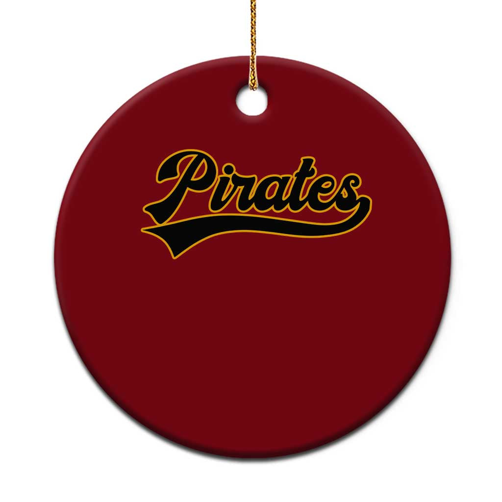 Vintage Pirates Ceramic Ornament Varsity Script Retro Sports Jersey Style Baseball Fans TS10 1pc Red Print Your Wear