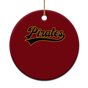 Vintage Pirates Ceramic Ornament Varsity Script Retro Sports Jersey Style Baseball Fans TS10 1pc Red Print Your Wear