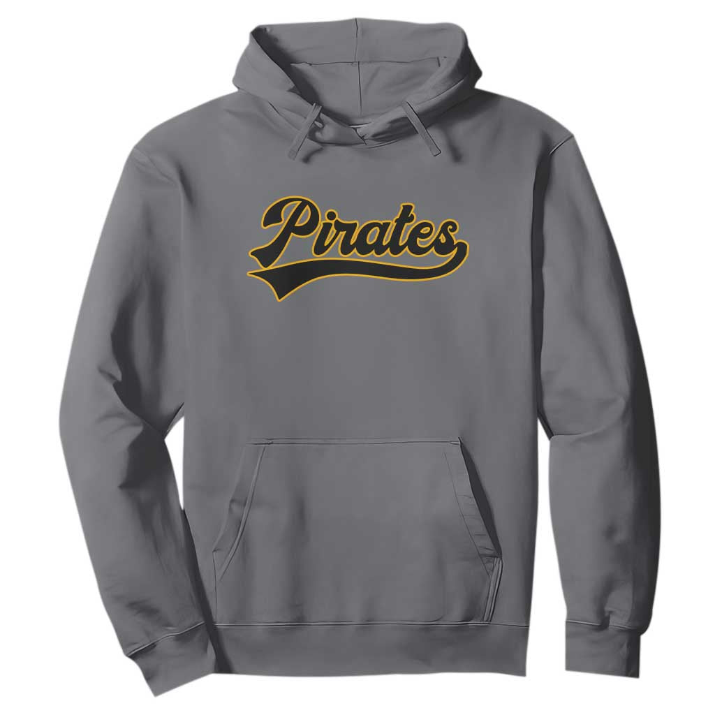 Vintage Pirates Hoodie Varsity Script Retro Sports Jersey Style Baseball Fans TS10 Charcoal Print Your Wear