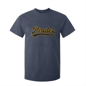 Vintage Pirates T Shirt For Kid Varsity Script Retro Sports Jersey Style Baseball Fans TS10 Navy Print Your Wear