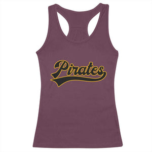 Vintage Pirates Racerback Tank Top Varsity Script Retro Sports Jersey Style Baseball Fans TS10 Maroon Print Your Wear