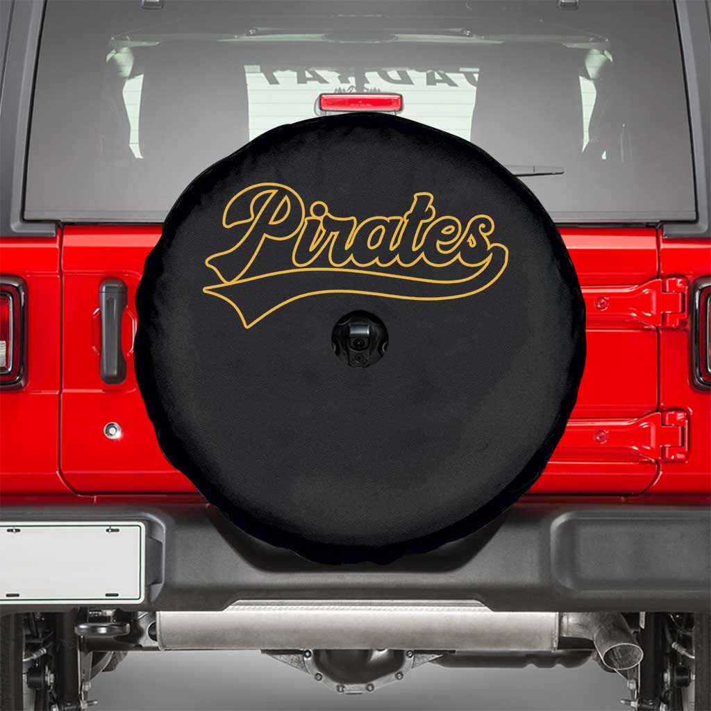 Vintage Pirates Spare Tire Cover Varsity Script Retro Sports Jersey Style Baseball Fans TS10 Black Print Your Wear