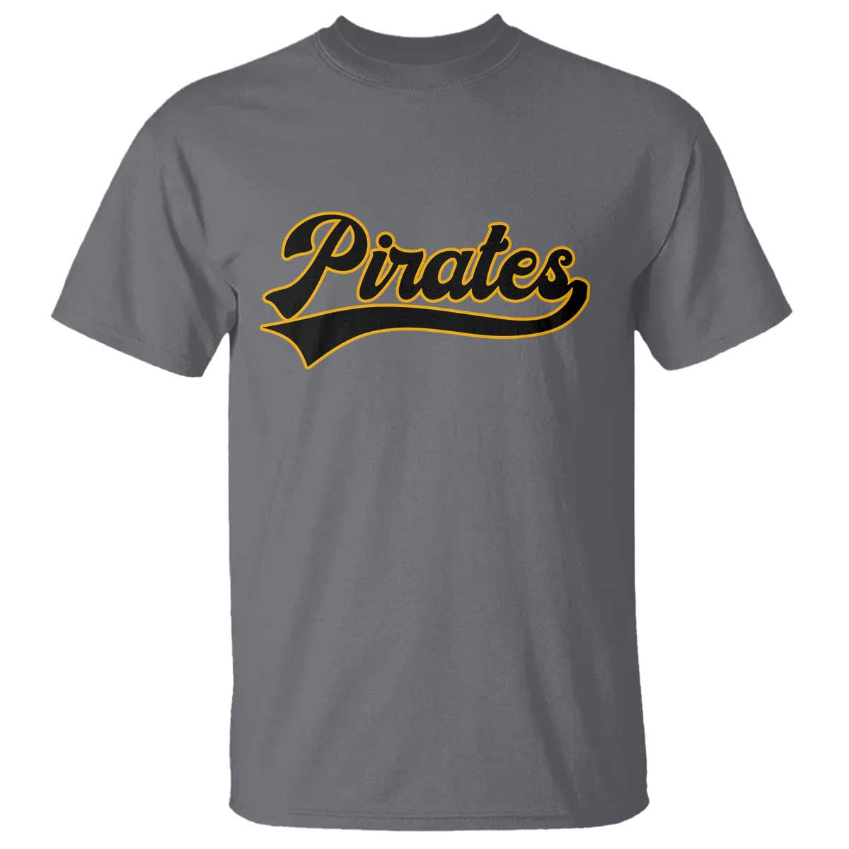 Vintage Pirates T Shirt Varsity Script Retro Sports Jersey Style Baseball Fans TS10 Charcoal Print Your Wear