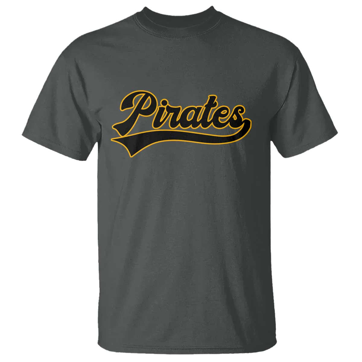 Vintage Pirates T Shirt Varsity Script Retro Sports Jersey Style Baseball Fans TS10 Dark Heather Print Your Wear