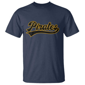 Vintage Pirates T Shirt Varsity Script Retro Sports Jersey Style Baseball Fans TS10 Navy Print Your Wear