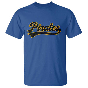 Vintage Pirates T Shirt Varsity Script Retro Sports Jersey Style Baseball Fans TS10 Royal Blue Print Your Wear