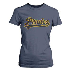 Vintage Pirates T Shirt For Women Varsity Script Retro Sports Jersey Style Baseball Fans TS10 Navy Print Your Wear
