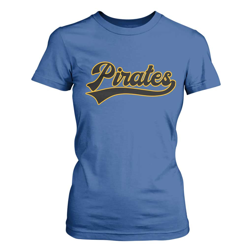 Vintage Pirates T Shirt For Women Varsity Script Retro Sports Jersey Style Baseball Fans TS10 Royal Blue Print Your Wear