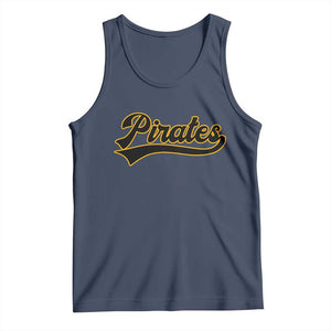 Vintage Pirates Tank Top Varsity Script Retro Sports Jersey Style Baseball Fans TS10 Navy Print Your Wear