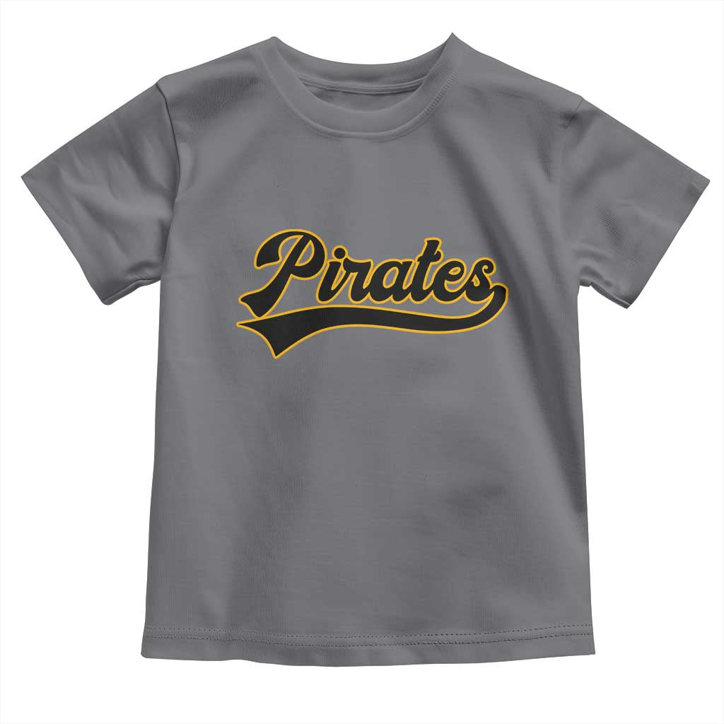 Vintage Pirates Toddler T Shirt Varsity Script Retro Sports Jersey Style Baseball Fans TS10 Charcoal Print Your Wear