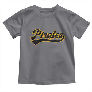 Vintage Pirates Toddler T Shirt Varsity Script Retro Sports Jersey Style Baseball Fans TS10 Charcoal Print Your Wear