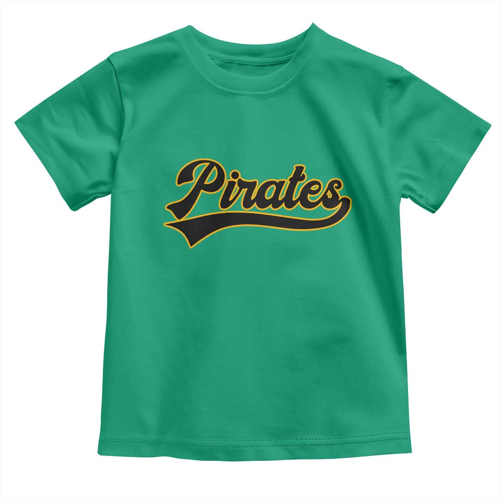 Vintage Pirates Toddler T Shirt Varsity Script Retro Sports Jersey Style Baseball Fans TS10 Irish Green Print Your Wear
