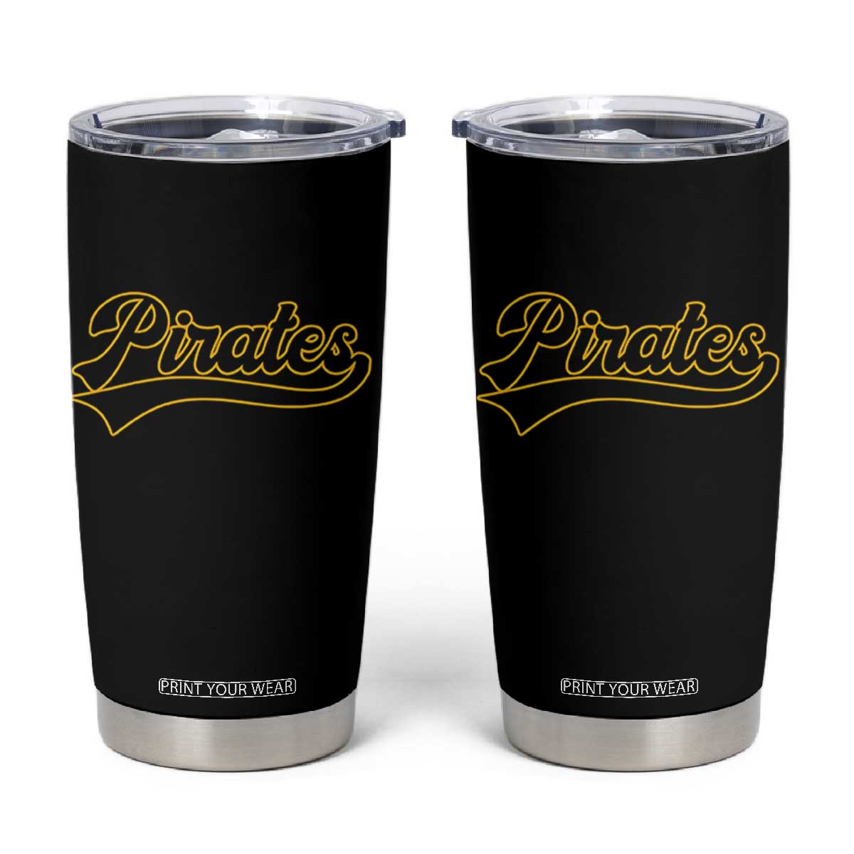 Vintage Pirates Tumbler Cup Varsity Script Retro Sports Jersey Style Baseball Fans TS10 Black Print Your Wear