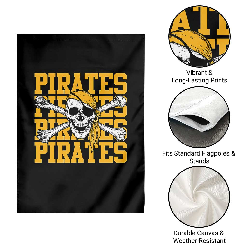 Retro Pirates Garden Flag Vintage Retro Skull Crossbones Baseball Fans TS10 Print Your Wear