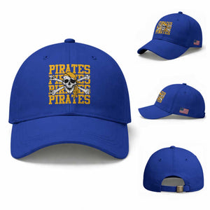 Retro Pirates Baseball Cap Vintage Retro Skull Crossbones Baseball Fans TS10 Baseball Cap Universal Fit Royal Blue Print Your Wear