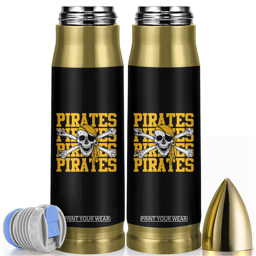 Retro Pirates Bullet Tumbler Vintage Retro Skull Crossbones Baseball Fans TS10 Black Print Your Wear