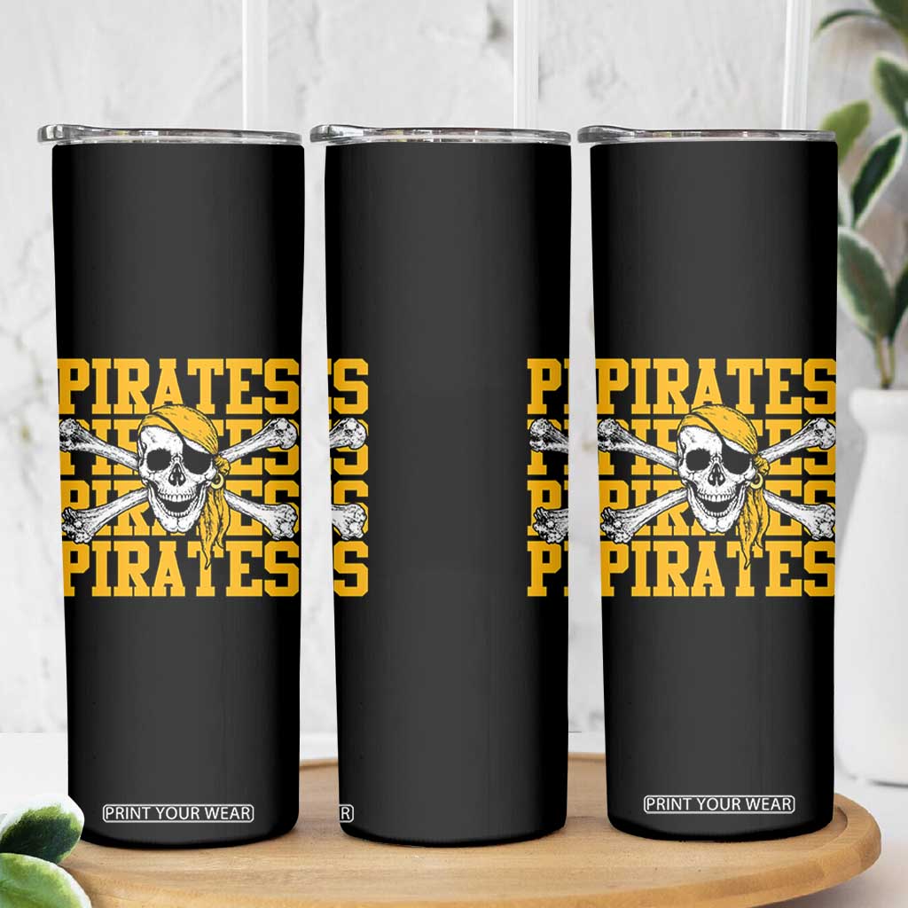 Retro Pirates Skinny Tumbler Vintage Retro Skull Crossbones Baseball Fans TS10 Print Your Wear