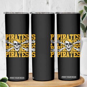 Retro Pirates Skinny Tumbler Vintage Retro Skull Crossbones Baseball Fans TS10 Print Your Wear