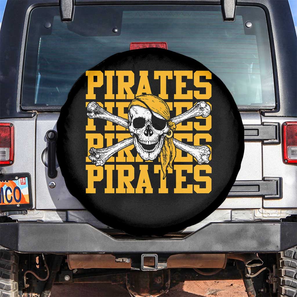 Retro Pirates Spare Tire Cover Vintage Retro Skull Crossbones Baseball Fans TS10 No hole Black Print Your Wear