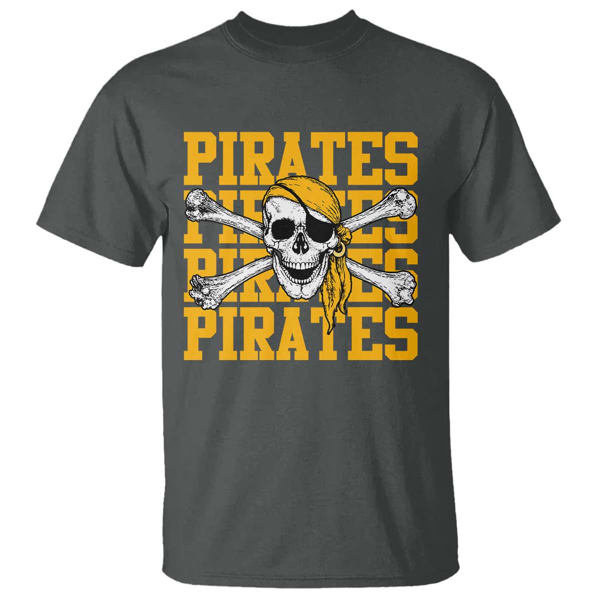 Retro Pirates T Shirt Vintage Retro Skull Crossbones Baseball Fans TS10 Dark Heather Print Your Wear