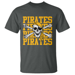Retro Pirates T Shirt Vintage Retro Skull Crossbones Baseball Fans TS10 Dark Heather Print Your Wear