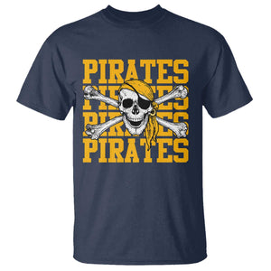 Retro Pirates T Shirt Vintage Retro Skull Crossbones Baseball Fans TS10 Navy Print Your Wear