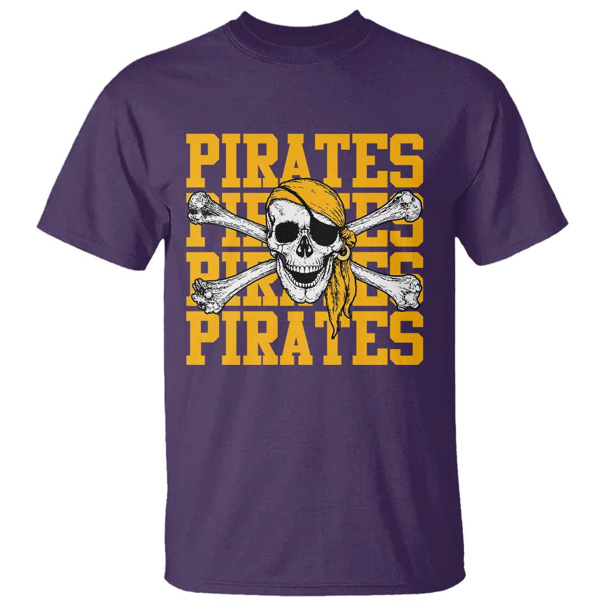 Retro Pirates T Shirt Vintage Retro Skull Crossbones Baseball Fans TS10 Purple Print Your Wear