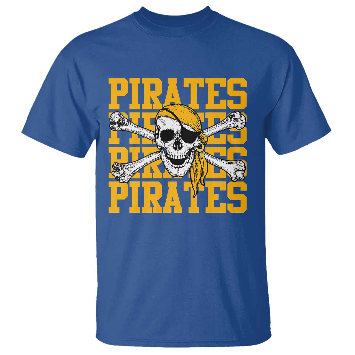 Retro Pirates T Shirt Vintage Retro Skull Crossbones Baseball Fans TS10 Royal Blue Print Your Wear