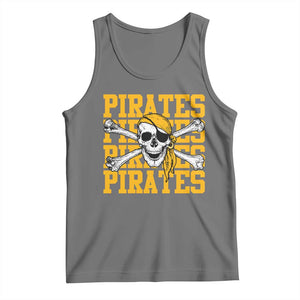 Retro Pirates Tank Top Vintage Retro Skull Crossbones Baseball Fans TS10 Black Heather Print Your Wear