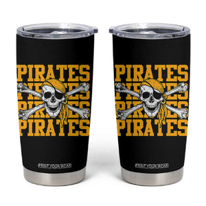 Retro Pirates Tumbler Cup Vintage Retro Skull Crossbones Baseball Fans TS10 Black Print Your Wear