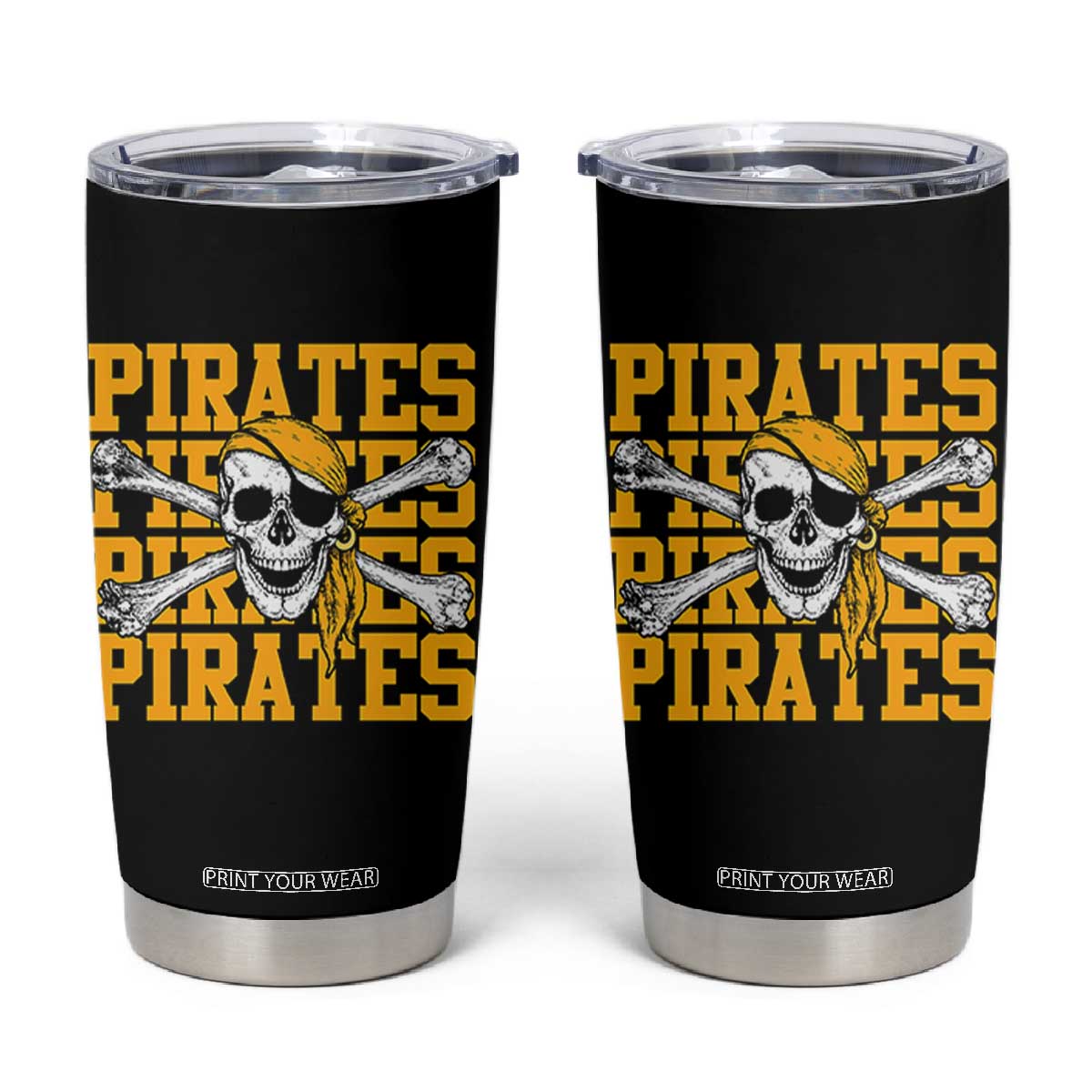 Retro Pirates Tumbler Cup Vintage Retro Skull Crossbones Baseball Fans TS10 Black Print Your Wear