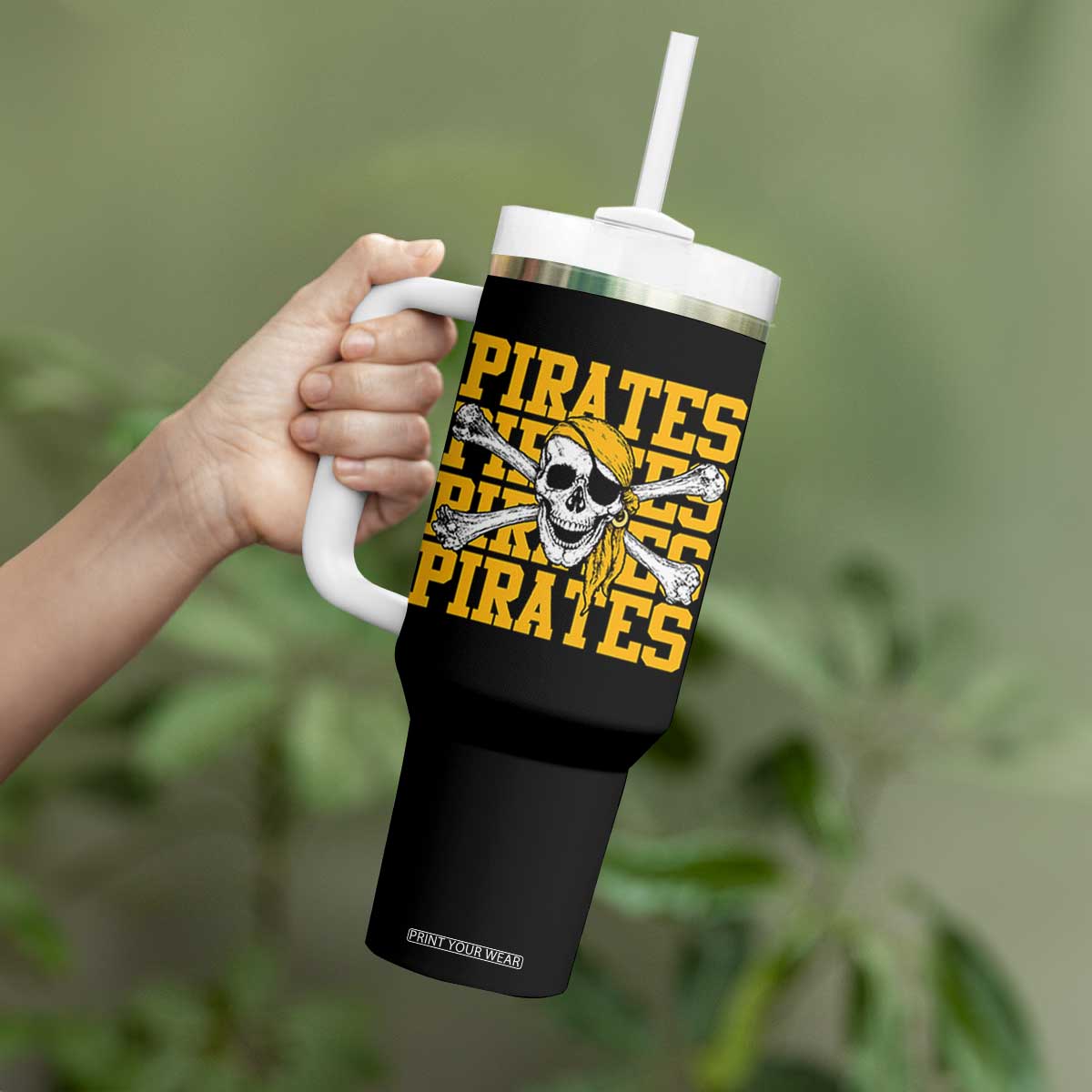 Retro Pirates Tumbler With Handle Vintage Retro Skull Crossbones Baseball Fans TS10 Print Your Wear