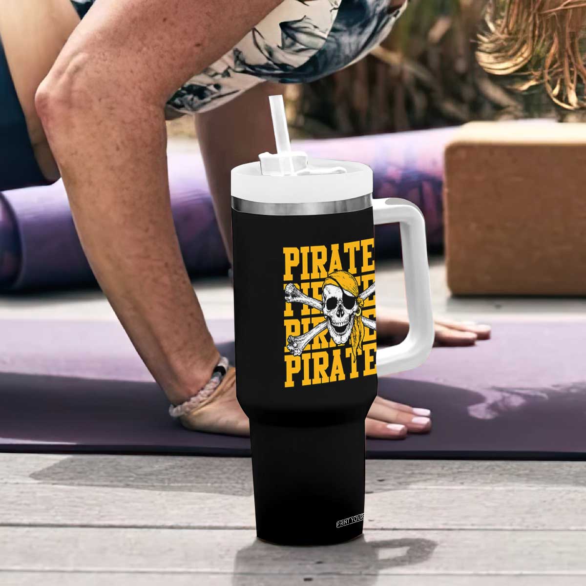 Retro Pirates Tumbler With Handle Vintage Retro Skull Crossbones Baseball Fans TS10 Print Your Wear