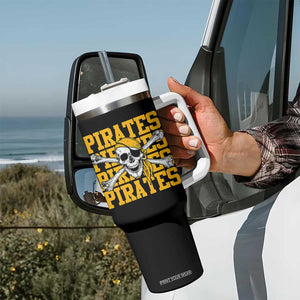 Retro Pirates Tumbler With Handle Vintage Retro Skull Crossbones Baseball Fans TS10 Print Your Wear