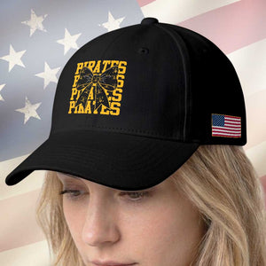 Pirates Coquette Bow Baseball Cap Retro Sports Style Pirate Skull TS10 Print Your Wear