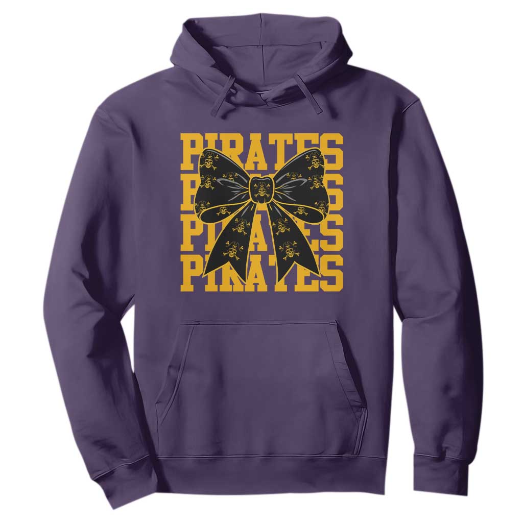 Pirates Coquette Bow Hoodie Retro Sports Style Pirate Skull TS10 Purple Print Your Wear