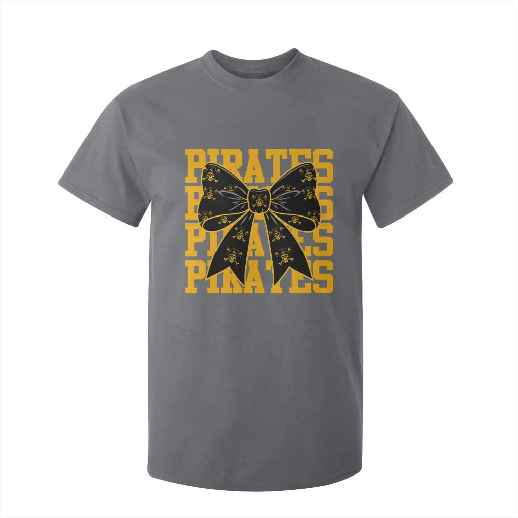 Pirates Coquette Bow T Shirt For Kid Retro Sports Style Pirate Skull TS10 Charcoal Print Your Wear