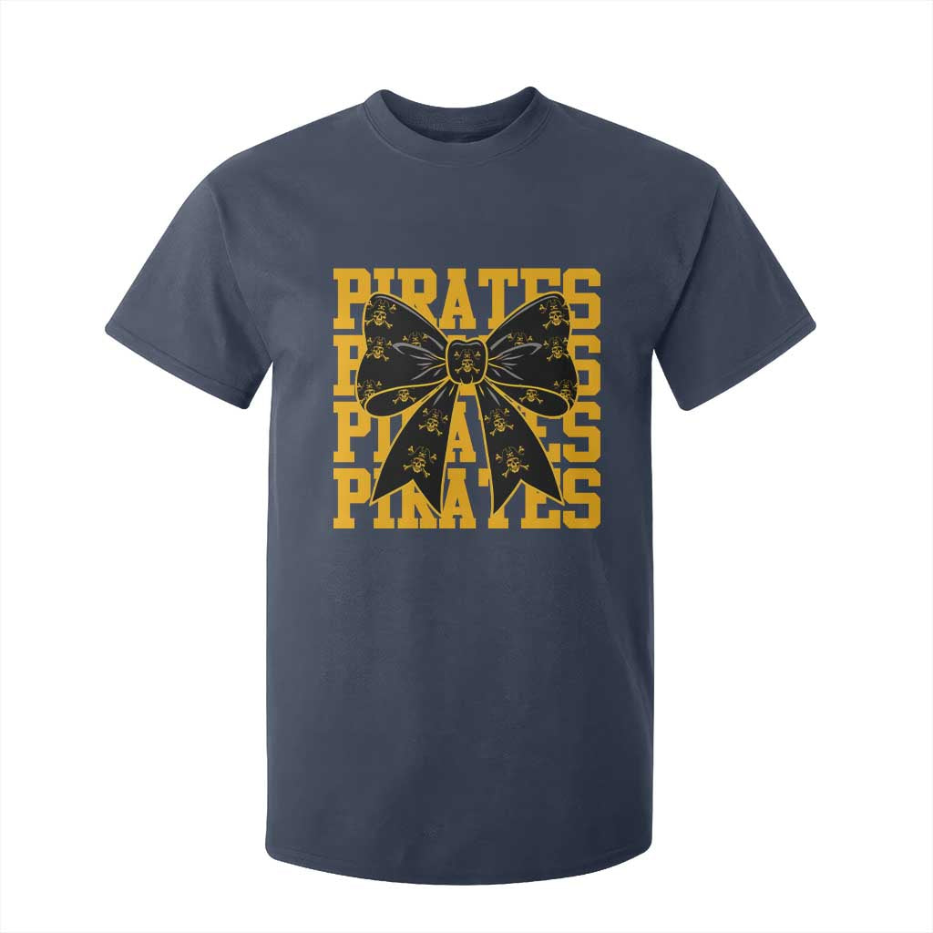 Pirates Coquette Bow T Shirt For Kid Retro Sports Style Pirate Skull TS10 Navy Print Your Wear