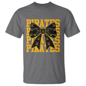 Pirates Coquette Bow T Shirt Retro Sports Style Pirate Skull TS10 Charcoal Print Your Wear