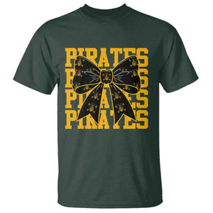 Pirates Coquette Bow T Shirt Retro Sports Style Pirate Skull TS10 Dark Forest Green Print Your Wear