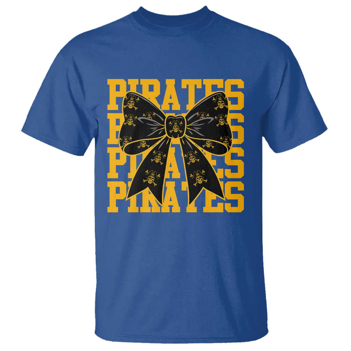 Pirates Coquette Bow T Shirt Retro Sports Style Pirate Skull TS10 Royal Blue Print Your Wear