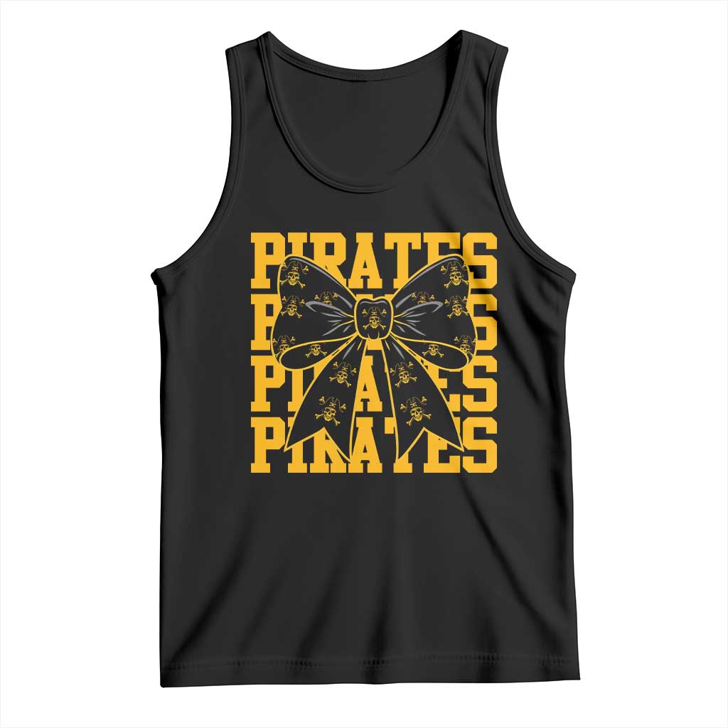 Pirates Coquette Bow Tank Top Retro Sports Style Pirate Skull TS10 Black Print Your Wear