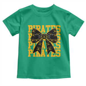 Pirates Coquette Bow Toddler T Shirt Retro Sports Style Pirate Skull TS10 Irish Green Print Your Wear