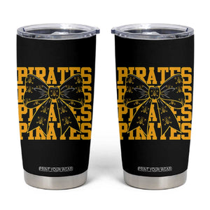 Pirates Coquette Bow Tumbler Cup Retro Sports Style Pirate Skull TS10 Black Print Your Wear