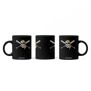 Baseball Pirate Skull Coffee Mug Retro Vintage Cross Baseball Bats TS10 Print Your Wear