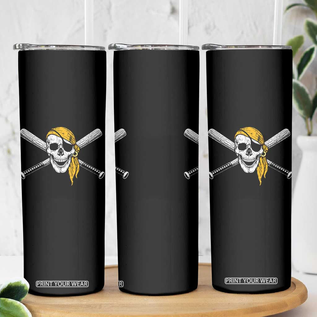 Baseball Pirate Skull Skinny Tumbler Retro Vintage Cross Baseball Bats TS10 Print Your Wear